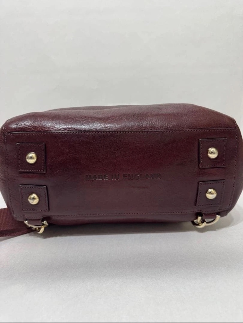 Mulberry Burgundy Leather Top-Handle Briefcase with Gold Hardware - Picture 6 of 11